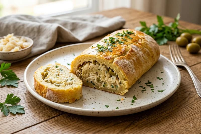 Rocambole de Bacalhau Cremoso