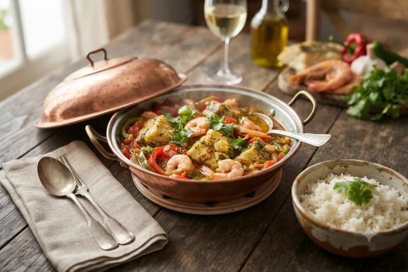 Cataplana de Cherne com Camarão
