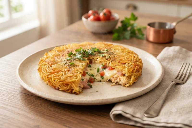 Rösti de Macarrão Instantâneo Crocante