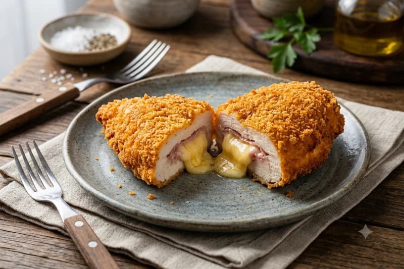 Filé de Frango Recheado com Presunto e Queijo