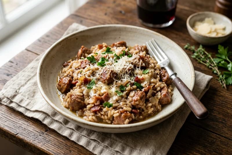 Risoto de Linguiça Toscana Cremoso