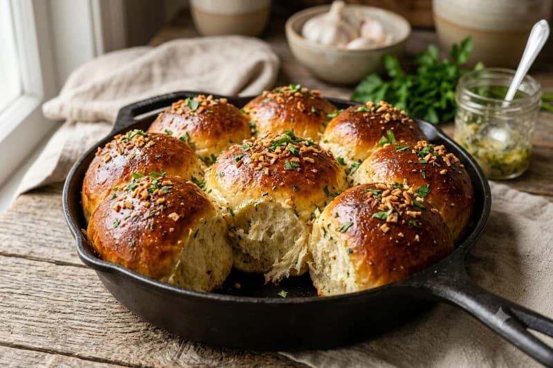 Pão Bolinha de Alho Recheado e Macio
