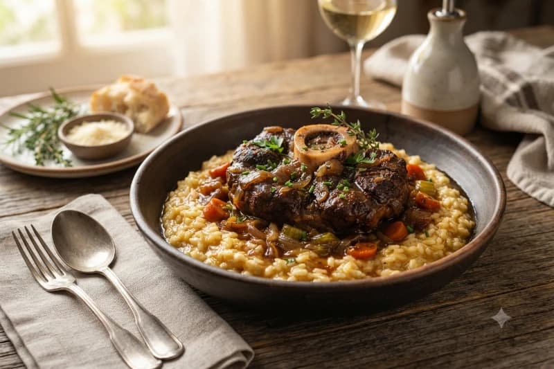 Ossobuco com Risoto Cremoso na Panela de Pressão