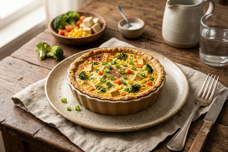 Quiche de Tofu e Legumes