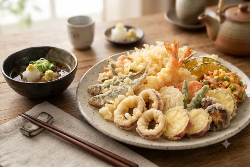 Tempurá Japonês Crocante com Molho Tradicional