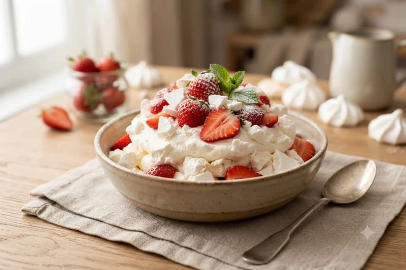 Merengue de Morango com Chantilly