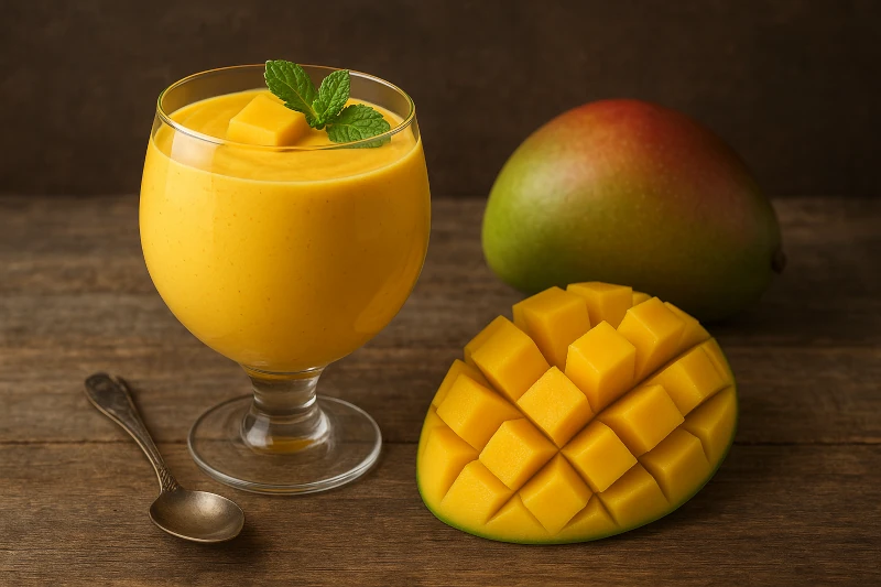 Mousse de manga (com a fruta)